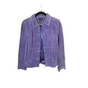 Dialogue, women’s purple suede/leather jacket, size extra small